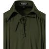 imageMens Vintage Ruffled Lace Up Shirts for Pirate Vampire Renaissance Gothic Victorian Steampunk Costume Without BeltArmy Greenb
