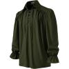 imageMens Vintage Ruffled Lace Up Shirts for Pirate Vampire Renaissance Gothic Victorian Steampunk Costume Without BeltArmy Greenb