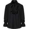 imageMens Vintage Ruffled Lace Up Shirts for Pirate Vampire Renaissance Gothic Victorian Steampunk Costume Without BeltBlack