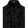 imageMens Vintage Ruffled Lace Up Shirts for Pirate Vampire Renaissance Gothic Victorian Steampunk Costume Without BeltBlack