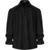 imageMens Vintage Ruffled Lace Up Shirts for Pirate Vampire Renaissance Gothic Victorian Steampunk Costume Without BeltBlackb