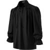 imageMens Vintage Ruffled Lace Up Shirts for Pirate Vampire Renaissance Gothic Victorian Steampunk Costume Without BeltBlackb