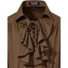 imageMens Vintage Ruffled Lace Up Shirts for Pirate Vampire Renaissance Gothic Victorian Steampunk Costume Without BeltBrown