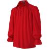 imageMens Vintage Ruffled Lace Up Shirts for Pirate Vampire Renaissance Gothic Victorian Steampunk Costume Without BeltClassic Red