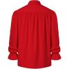 imageMens Vintage Ruffled Lace Up Shirts for Pirate Vampire Renaissance Gothic Victorian Steampunk Costume Without BeltClassic Red