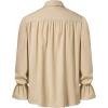 imageMens Vintage Ruffled Lace Up Shirts for Pirate Vampire Renaissance Gothic Victorian Steampunk Costume Without BeltKhaki
