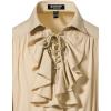 imageMens Vintage Ruffled Lace Up Shirts for Pirate Vampire Renaissance Gothic Victorian Steampunk Costume Without BeltKhaki