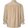 imageMens Vintage Ruffled Lace Up Shirts for Pirate Vampire Renaissance Gothic Victorian Steampunk Costume Without BeltKhakib