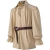 imageMens Vintage Ruffled Lace Up Shirts for Pirate Vampire Renaissance Gothic Victorian Steampunk Costume Without BeltKhakib