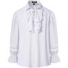 imageMens Vintage Ruffled Lace Up Shirts for Pirate Vampire Renaissance Gothic Victorian Steampunk Costume Without BeltWhite