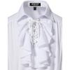 imageMens Vintage Ruffled Lace Up Shirts for Pirate Vampire Renaissance Gothic Victorian Steampunk Costume Without BeltWhite