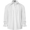imageMens Vintage Ruffled Lace Up Shirts for Pirate Vampire Renaissance Gothic Victorian Steampunk Costume Without BeltWhiteb
