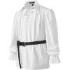 imageMens Vintage Ruffled Lace Up Shirts for Pirate Vampire Renaissance Gothic Victorian Steampunk Costume Without BeltWhiteb