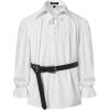 imageMens Vintage Ruffled Lace Up Shirts for Pirate Vampire Renaissance Gothic Victorian Steampunk Costume Without BeltWhiteb