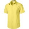 imageMens Stretch Wrinkle Free Short Sleeve Texture Shirt Lightweight Summer Button Down Shirts for Beach VacationYellow