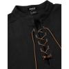 imageMens Retro Pure Cotton Lace Up Sleeveless Shirts for Pirate Renaissance Medieval Viking CostumeBlack