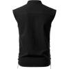 imageMens Retro Pure Cotton Lace Up Sleeveless Shirts for Pirate Renaissance Medieval Viking CostumeBlack