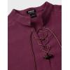 imageMens Retro Pure Cotton Lace Up Sleeveless Shirts for Pirate Renaissance Medieval Viking CostumeBurgundy