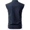 imageMens Retro Pure Cotton Lace Up Sleeveless Shirts for Pirate Renaissance Medieval Viking CostumeNavy Blue
