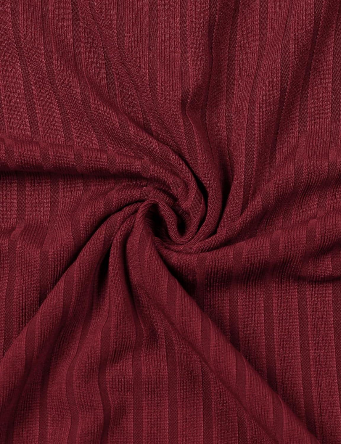 imageMens Stretch Knit Slim Fit Polo Shirts Casual Short Sleeve Ribbed Collar Muscle Golf ShirtBurgundy