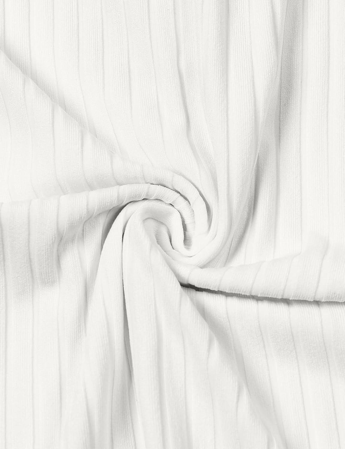 imageMens Stretch Knit Slim Fit Polo Shirts Casual Short Sleeve Ribbed Collar Muscle Golf ShirtCream White
