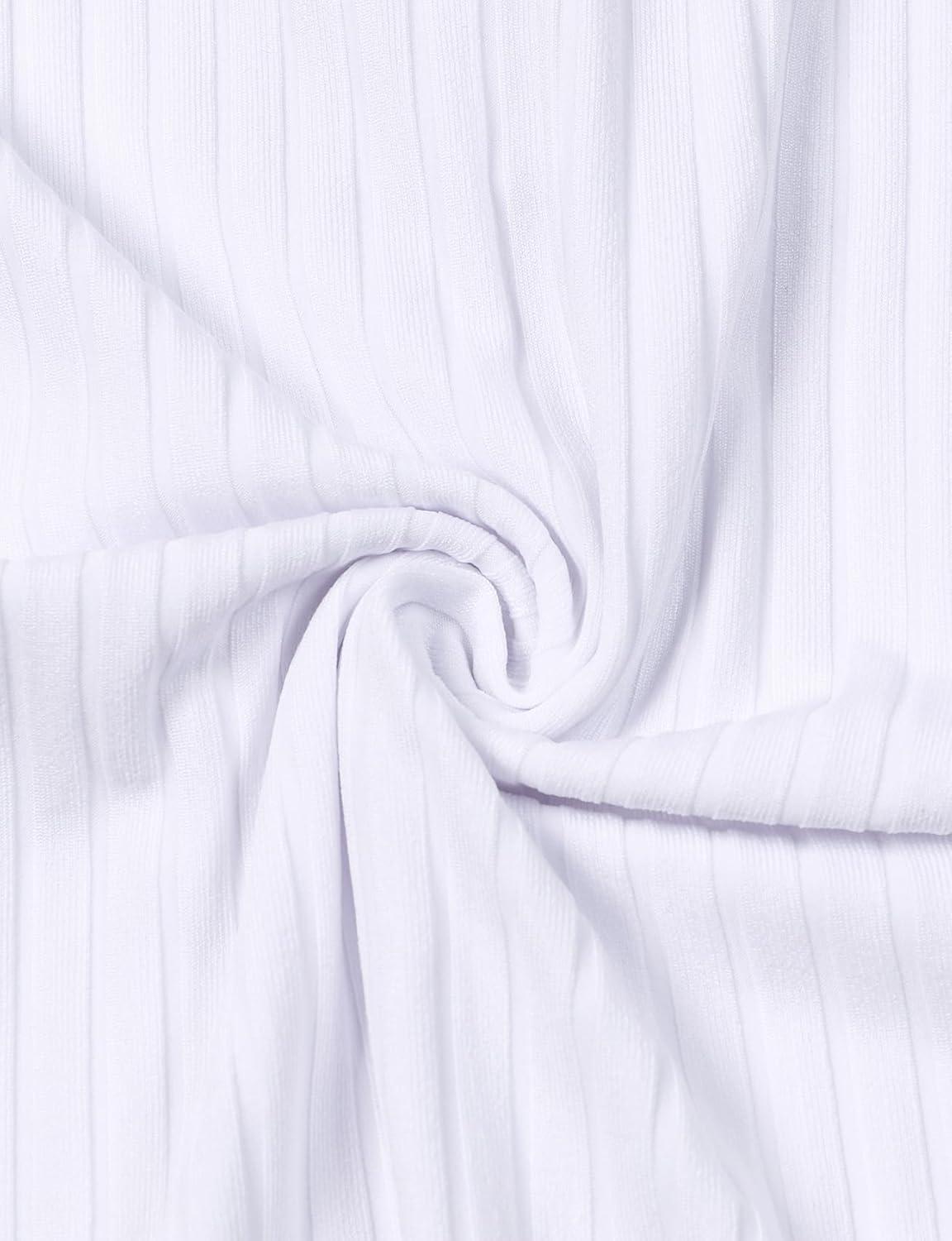 imageMens Stretch Knit Slim Fit Polo Shirts Casual Short Sleeve Ribbed Collar Muscle Golf ShirtWhite