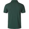 imageMens Stretch Knit Slim Fit Polo Shirts Casual Short Sleeve Ribbed Collar Muscle Golf ShirtDark Green