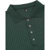 imageMens Stretch Knit Slim Fit Polo Shirts Casual Short Sleeve Ribbed Collar Muscle Golf ShirtDark Green