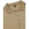 imageMens Stretch Knit Slim Fit Polo Shirts Casual Short Sleeve Ribbed Collar Muscle Golf ShirtKhaki