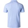 imageMens Stretch Knit Slim Fit Polo Shirts Casual Short Sleeve Ribbed Collar Muscle Golf ShirtLight Blue