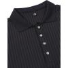 imageMens Stretch Knit Slim Fit Polo Shirts Casual Short Sleeve Ribbed Collar Muscle Golf ShirtNavy Blue