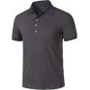 imageMens Stretch Knit Slim Fit Polo Shirts Casual Short Sleeve Ribbed Collar Muscle Golf ShirtPurple