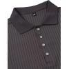 imageMens Stretch Knit Slim Fit Polo Shirts Casual Short Sleeve Ribbed Collar Muscle Golf ShirtPurple