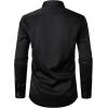 imageMens Stretch Wrinkle Free Dress Shirts Formal Wedding Prom Long Sleeve Button Down ShirtBlack
