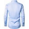 imageMens Stretch Wrinkle Free Dress Shirts Formal Wedding Prom Long Sleeve Button Down ShirtBlue