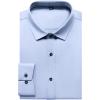 imageMens Stretch Wrinkle Free Dress Shirts Formal Wedding Prom Long Sleeve Button Down ShirtBlue