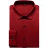 imageMens Stretch Wrinkle Free Dress Shirts Formal Wedding Prom Long Sleeve Button Down ShirtRed