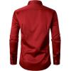 imageMens Stretch Wrinkle Free Dress Shirts Formal Wedding Prom Long Sleeve Button Down ShirtRed