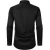 imageMens Stretch Slim Fit Dress Shirts Formal Wedding Prom Business Long Sleeve Button Down Shirt with PocketBlack