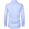 imageMens Stretch Slim Fit Dress Shirts Formal Wedding Prom Business Long Sleeve Button Down Shirt with PocketBlue