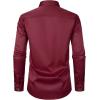 imageMens Stretch Slim Fit Dress Shirts Formal Wedding Prom Business Long Sleeve Button Down Shirt with PocketBurgundy