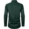 imageMens Stretch Slim Fit Dress Shirts Formal Wedding Prom Business Long Sleeve Button Down Shirt with PocketDark Green