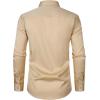 imageMens Stretch Slim Fit Dress Shirts Formal Wedding Prom Business Long Sleeve Button Down Shirt with PocketKhaki