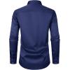imageMens Stretch Slim Fit Dress Shirts Formal Wedding Prom Business Long Sleeve Button Down Shirt with PocketNavy Blue