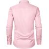 imageMens Stretch Slim Fit Dress Shirts Formal Wedding Prom Business Long Sleeve Button Down Shirt with PocketPink