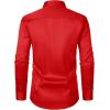imageMens Stretch Slim Fit Dress Shirts Formal Wedding Prom Business Long Sleeve Button Down Shirt with PocketRed