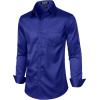 imageMens Stretch Slim Fit Dress Shirts Formal Wedding Prom Business Long Sleeve Button Down Shirt with PocketRoyal Blue