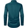 imageMens Stretch Slim Fit Dress Shirts Formal Wedding Prom Business Long Sleeve Button Down Shirt with PocketTeal