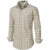 imageMens Transitional Weather Slim Fit Long Sleeve Button Down Shirt Business Casual Dress Shirts with PocketBeige Yellow Gingham