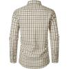 imageMens Transitional Weather Slim Fit Long Sleeve Button Down Shirt Business Casual Dress Shirts with PocketBeige Yellow Gingham